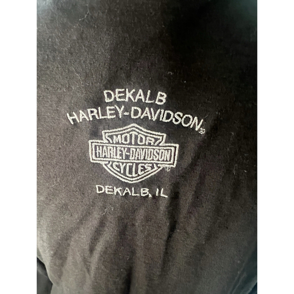 NWT Harley-Davidson Size L Black Long Sleeve Top Bar & Shield Logo Embroidered - Picture 6 of 16